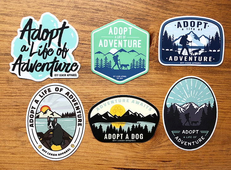 Adopt a Life of Adventure Sticker Pack – Off Leash Apparel